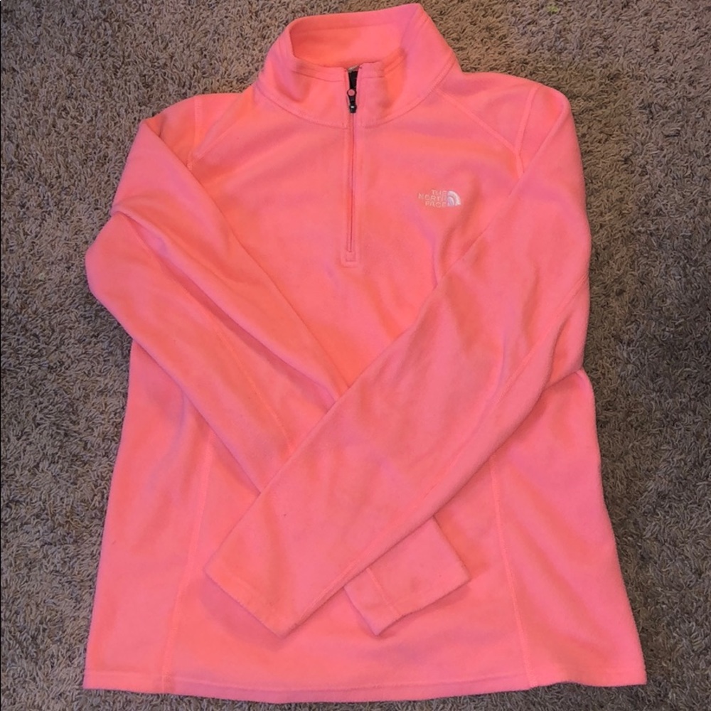 North face half zip coral jacket size large